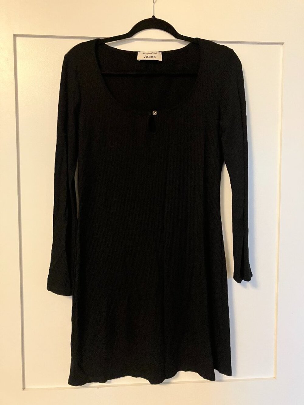 Reformation Black Knit Mini Dress